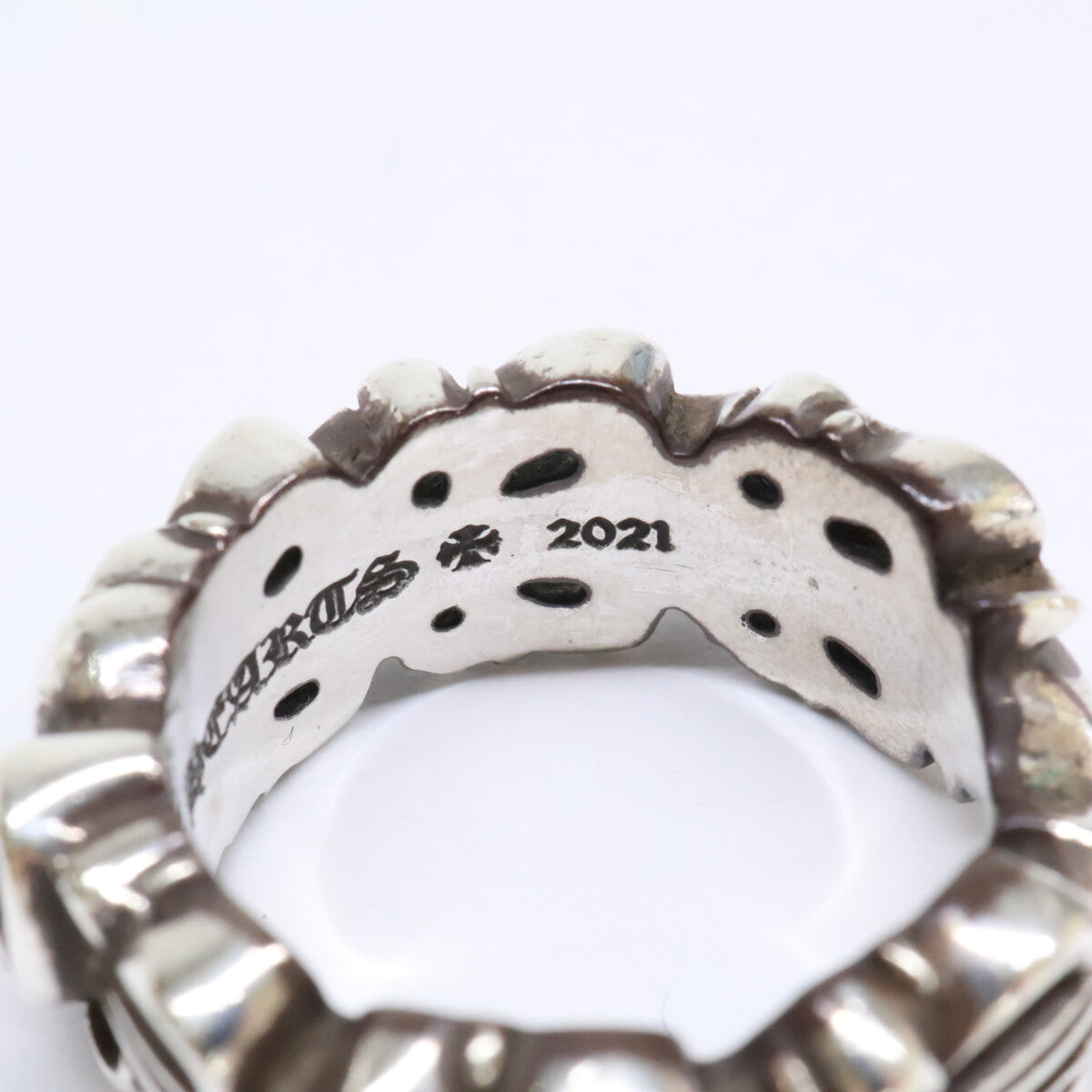 Chrome hearts クロムハーツ 925 DBL FLRL CRS HRT ダブルフローラルクロスハート リング 指輪