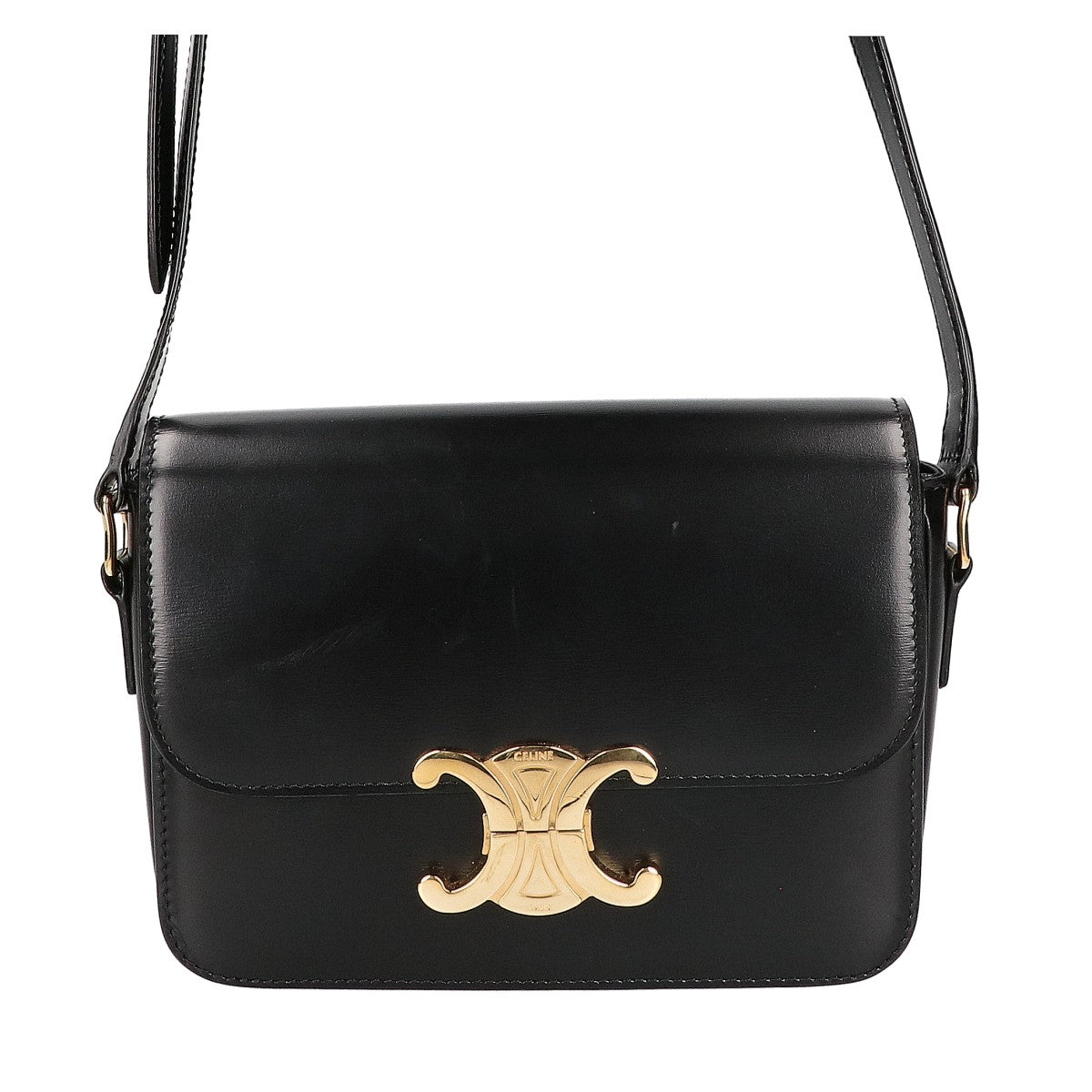 CELINE セリーヌ ティーン トリオンフ シャイニーカーフスキン ショルダーバッグ