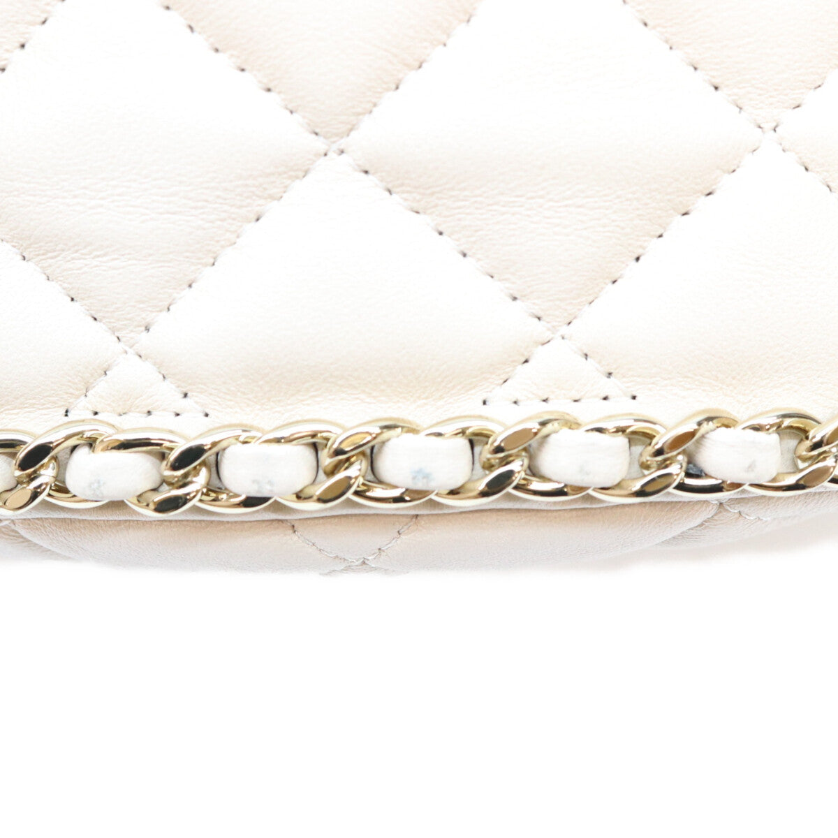 CHANEL シャネル AS3917 ベージュ ラム G金具 マトラッセ スモール ホーボー チェーンショルダーバッグ ショルダーバッグ