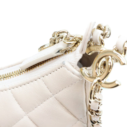 CHANEL シャネル AS3917 ベージュ ラム G金具 マトラッセ スモール ホーボー チェーンショルダーバッグ ショルダーバッグ