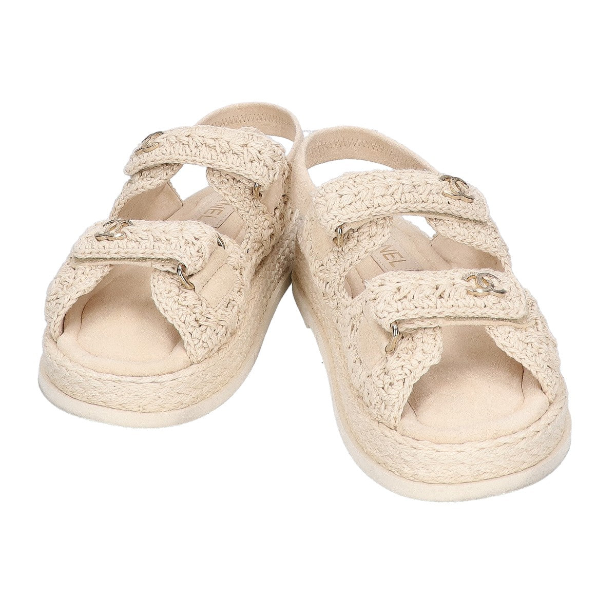 CHANEL シャネル 【美品/26SS】G46339 ココマーク クロシェ ストラップサンダル シューズ