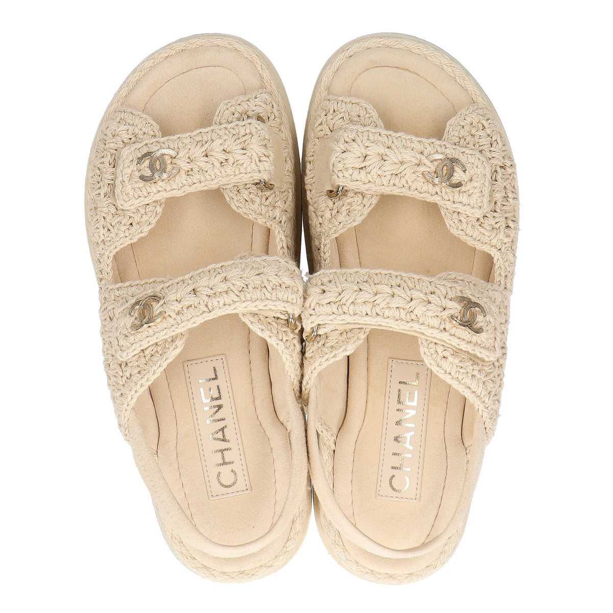 CHANEL シャネル 【美品/26SS】G46339 ココマーク クロシェ ストラップサンダル シューズ