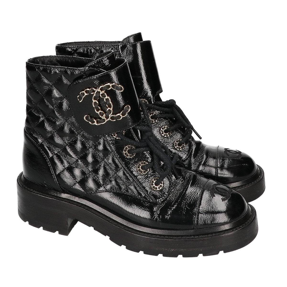 CHANEL シャネル G36424 ココマーク マトラッセ キルティング ショートブーツ シューズ