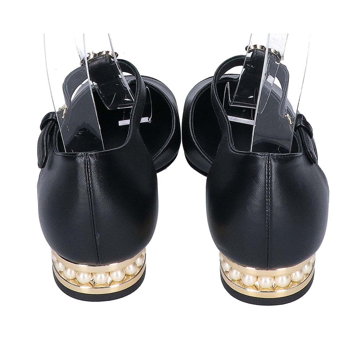CHANEL シャネル 【美品/25AW】G46527 ココマーク パールヒール Tストラップ メリージェーン パンプス シューズ