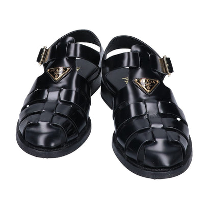 PRADA プラダ トライアングルロゴ ブラッシュドレザー フィッシャーマンサンダル シューズ