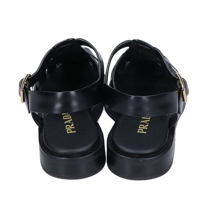 PRADA プラダ トライアングルロゴ ブラッシュドレザー フィッシャーマンサンダル シューズ