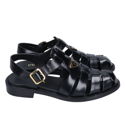 PRADA プラダ トライアングルロゴ ブラッシュドレザー フィッシャーマンサンダル シューズ