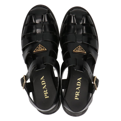 PRADA プラダ トライアングルロゴ ブラッシュドレザー フィッシャーマンサンダル シューズ