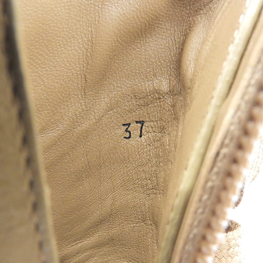 FENDI フェンディ 美品 ズッカ レースアップ ドミノブーツ シューズ レディース ブラウン×ブラック 37 23AW シューズ