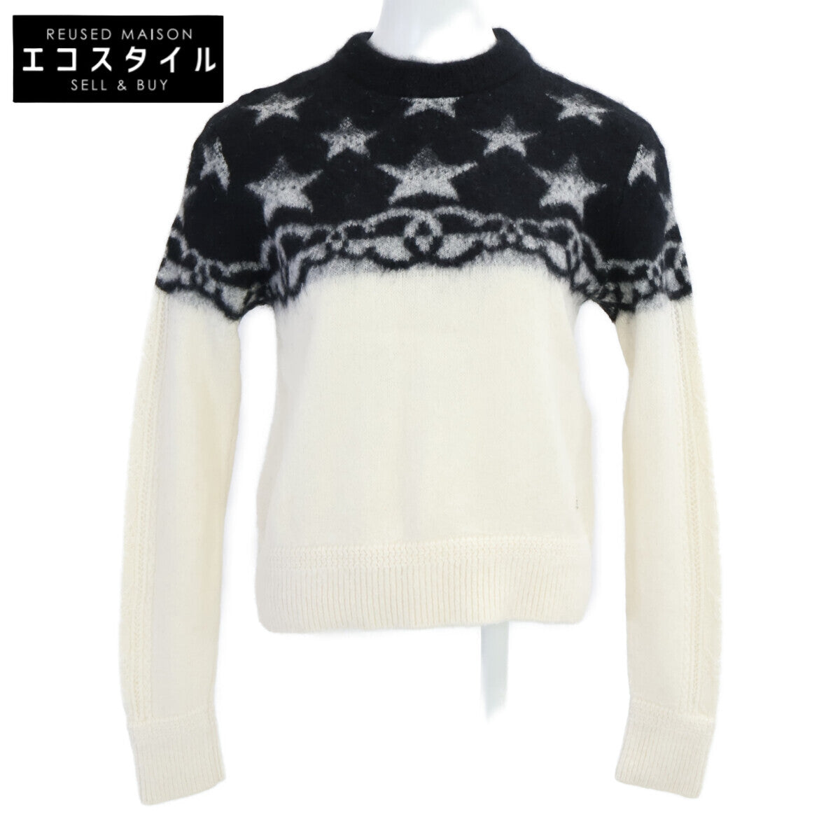 CHANEL シャネル 【美品/23AW】P74520K10862 カシミヤ/シルク混 ココマークｘスター ニットセーター トップス