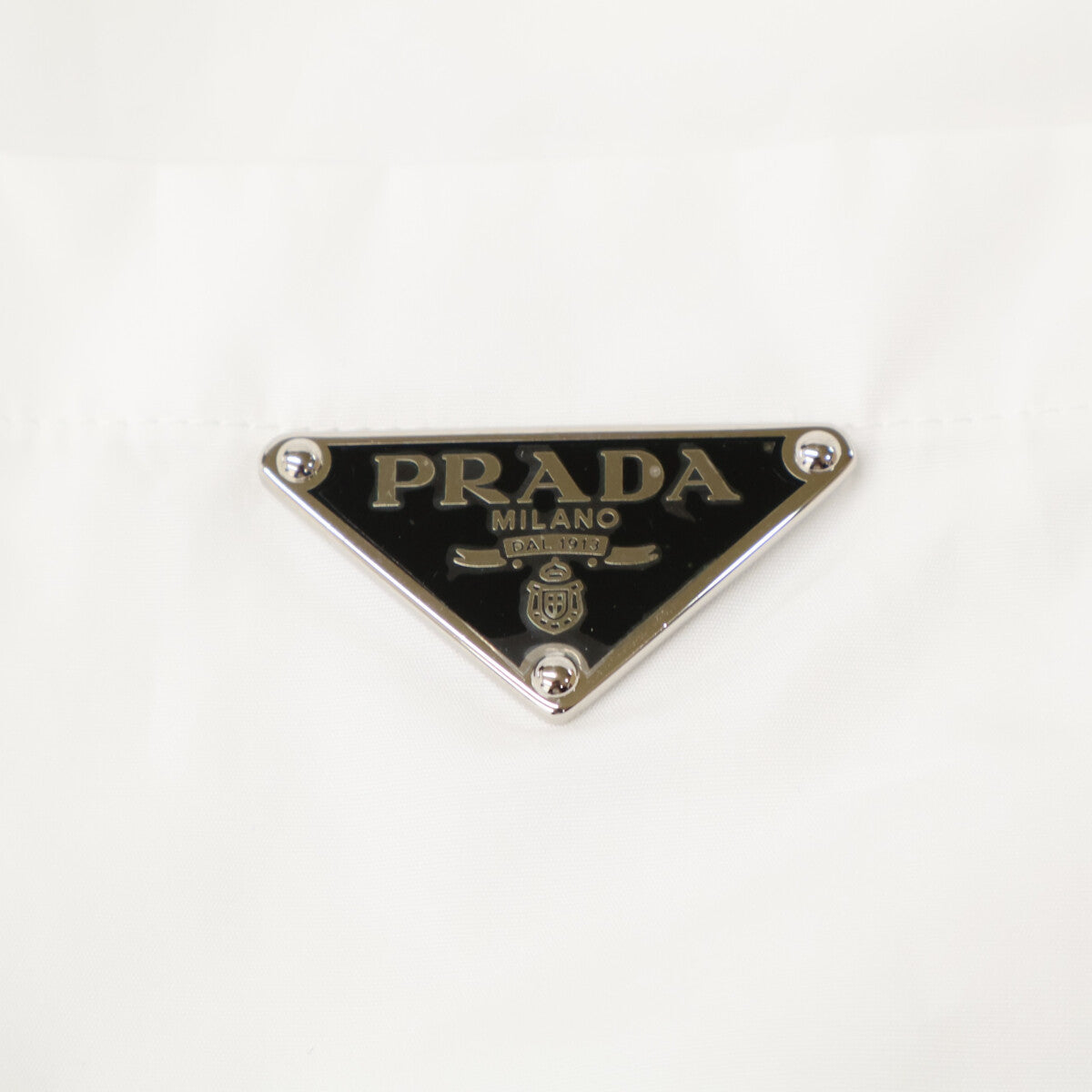 PRADA プラダ 【美品/国内正規/23年製】P419G 1XV2 トライアングルロゴプレート ポプリンシャツ トップス