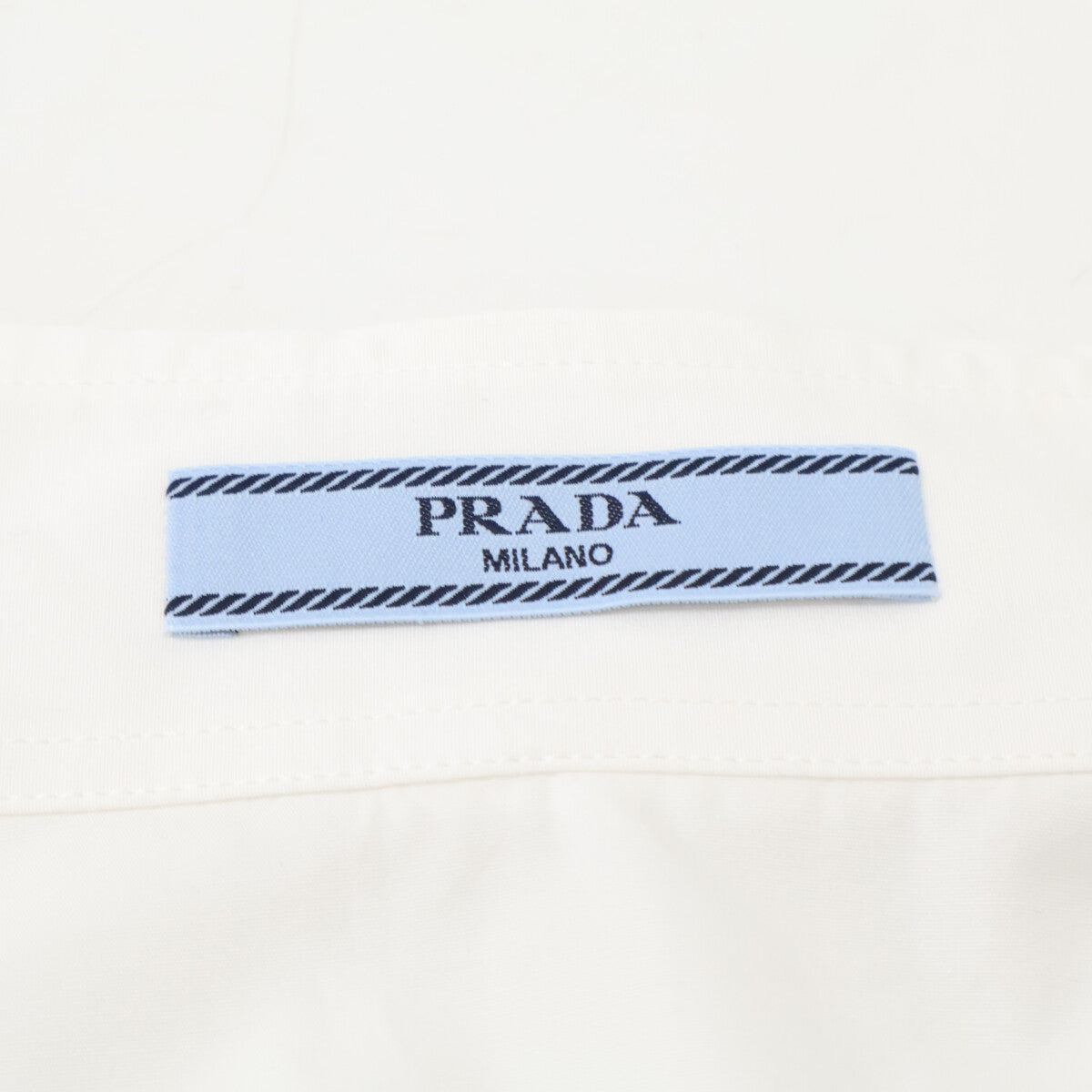 PRADA プラダ 【美品/国内正規/23年製】P419G 1XV2 トライアングルロゴプレート ポプリンシャツ トップス