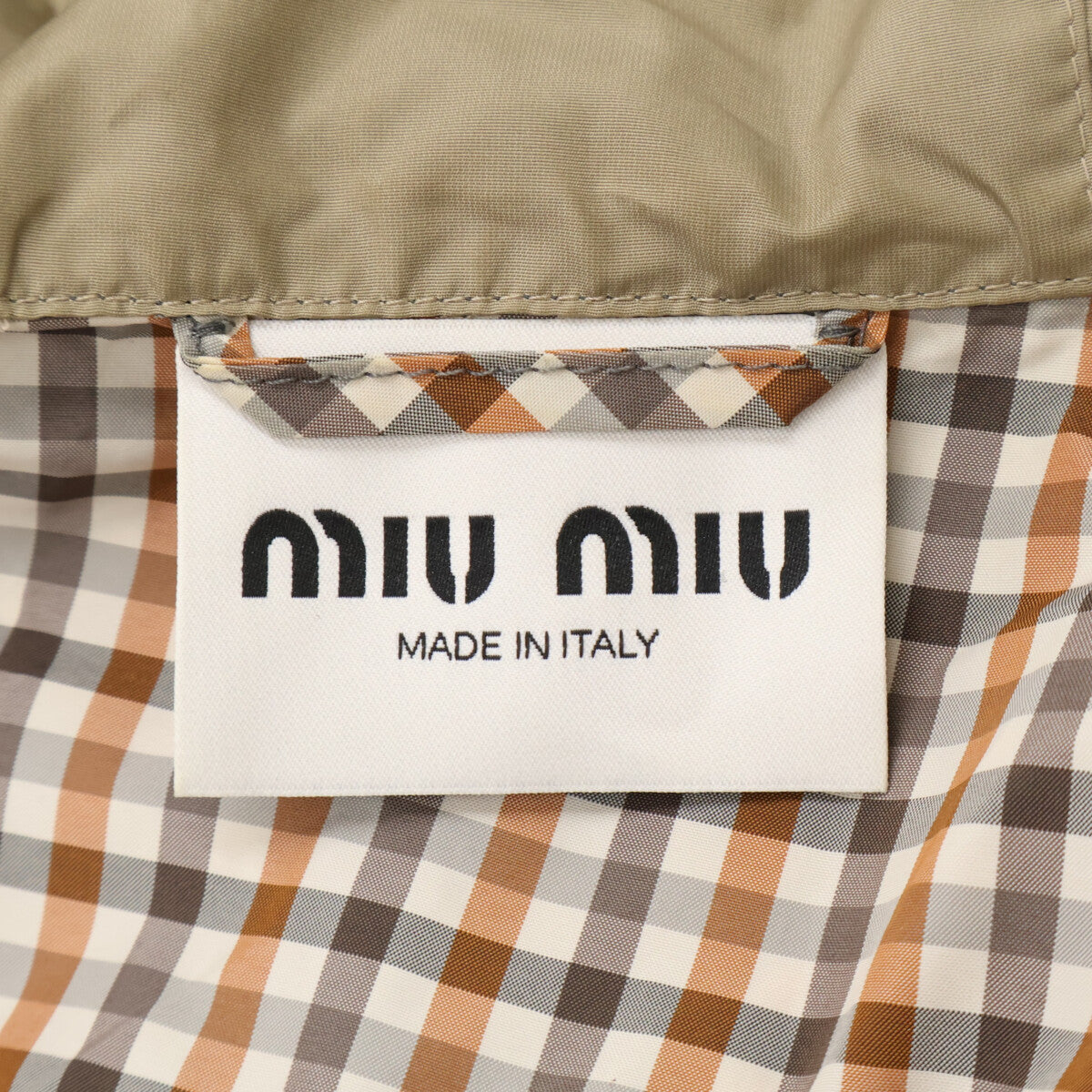 MIUMIU ミュウミュウ 【美品/国内正規/24年製】ML1190 ヴィンテージチェック ラバーロゴ フーディジャケット ジャケット