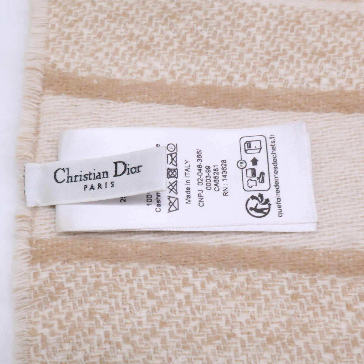 Christian Dior クリスチャンディオール 【新品同様/国内正規】25CDO309I093 オブリーク カシミヤ100% マフラー/ ストール