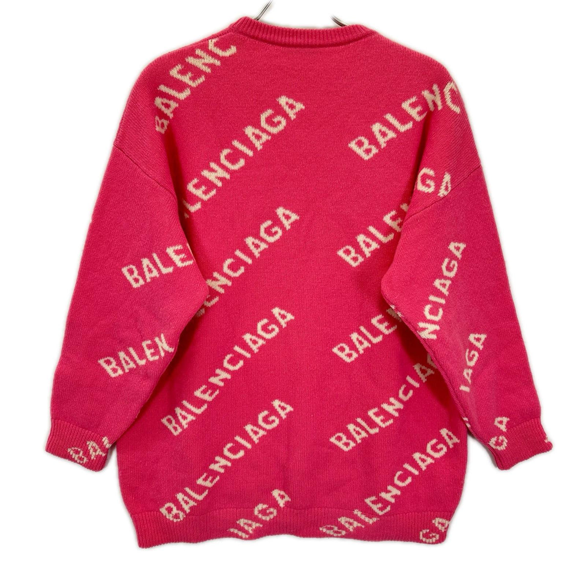 BALENCIAGA バレンシアガ 620983ロゴ ピンク 総柄ジャカードニット トップス