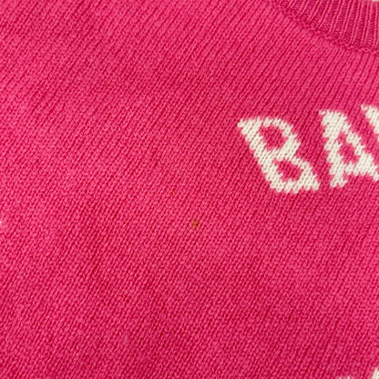 BALENCIAGA バレンシアガ 620983ロゴ ピンク 総柄ジャカードニット トップス