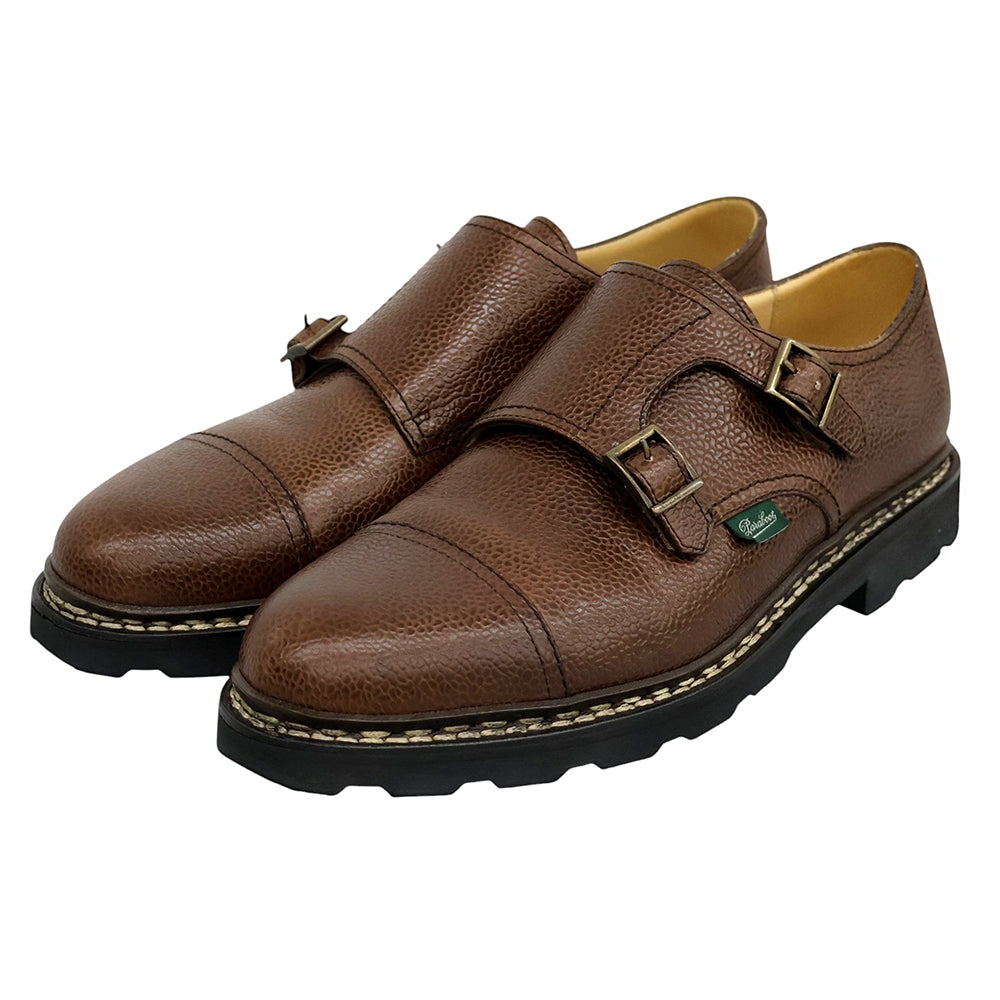 Paraboot パラブーツ 美品 WILLIAM MARCHE 2 ダブルモンク シューズ メンズ ブラウン 8 シューズ