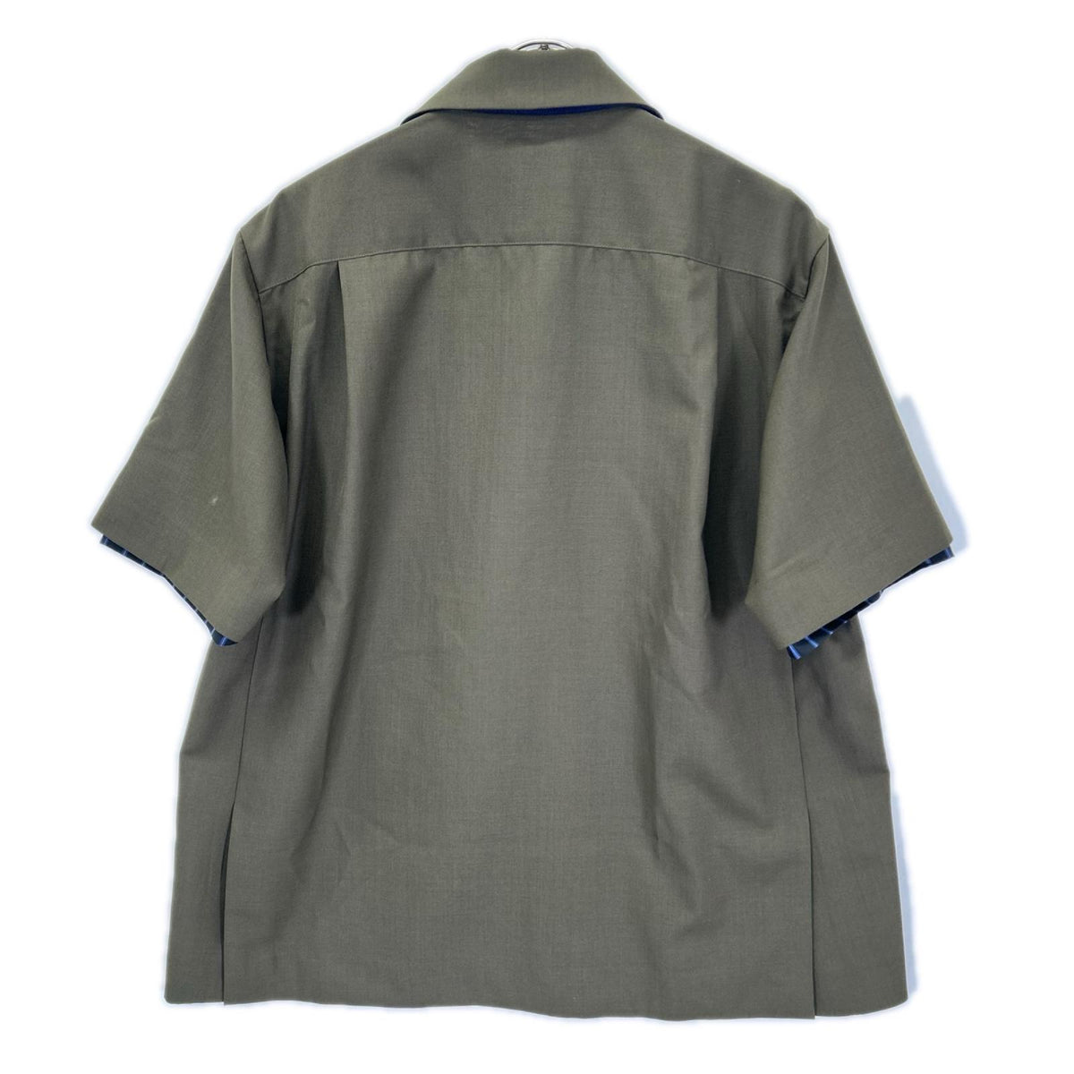 sacai サカイ 22SS 02670 カーキ Suiting Shirt ウール混 半袖シャツ トップス