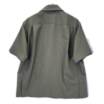 sacai サカイ 22SS 02670 カーキ Suiting Shirt ウール混 半袖シャツ トップス