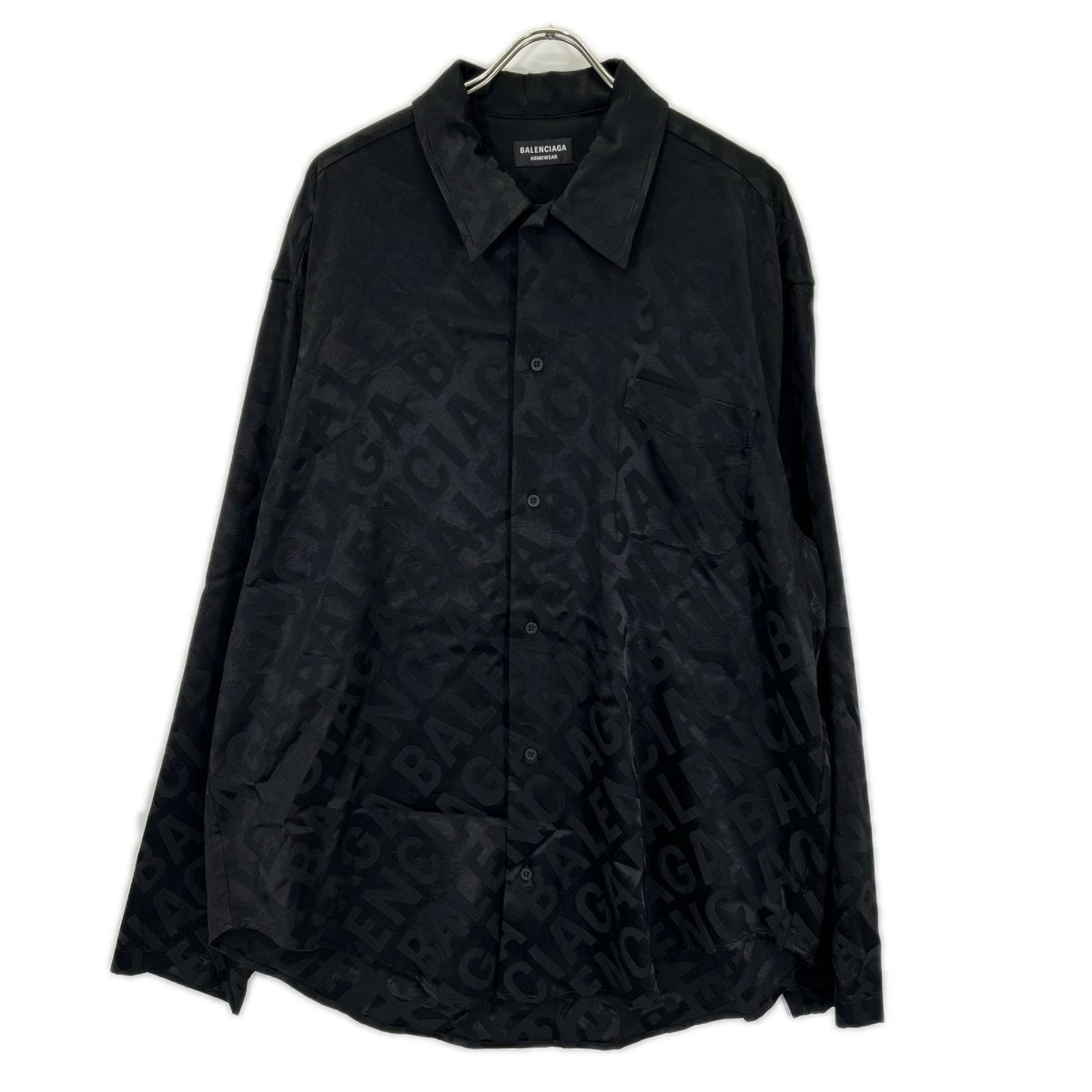 BALENCIAGA バレンシアガ 【HOMEWEAR】22年 681812 ブラック 長袖 総柄シャツ トップス