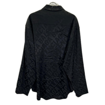 BALENCIAGA バレンシアガ 【HOMEWEAR】22年 681812 ブラック 長袖 総柄シャツ トップス
