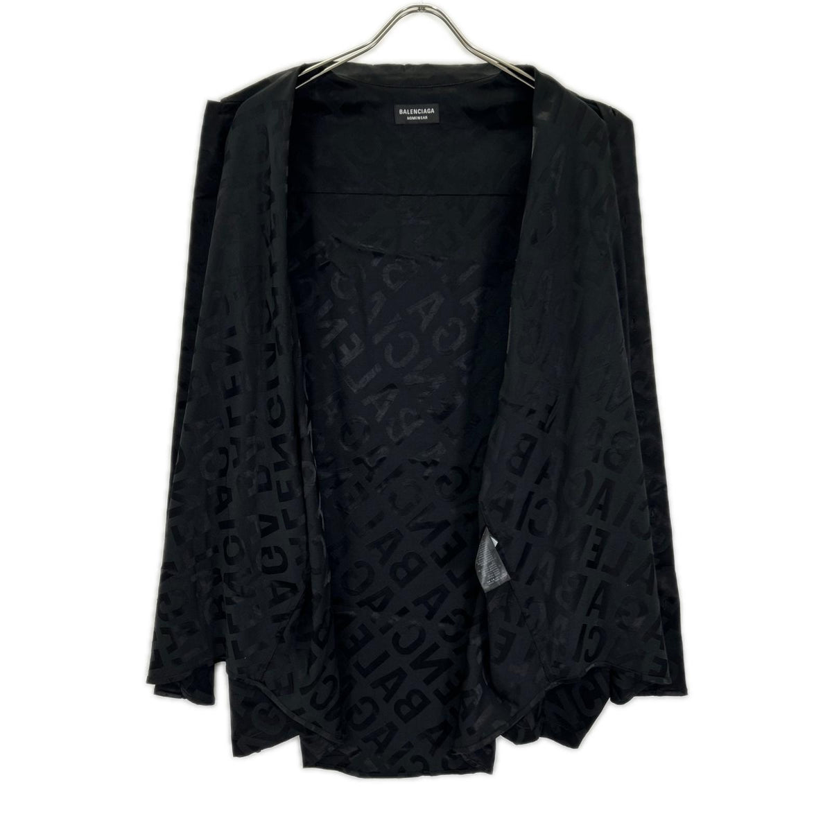 BALENCIAGA バレンシアガ 【HOMEWEAR】22年 681812 ブラック 長袖 総柄シャツ トップス