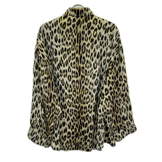 BALENCIAGA バレンシアガ 【garde robe】22年 733757 レオパード シルク長袖シャツ トップス