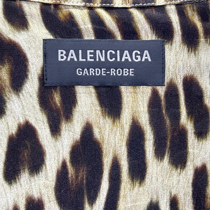 BALENCIAGA バレンシアガ 【garde robe】22年 733757 レオパード シルク長袖シャツ トップス