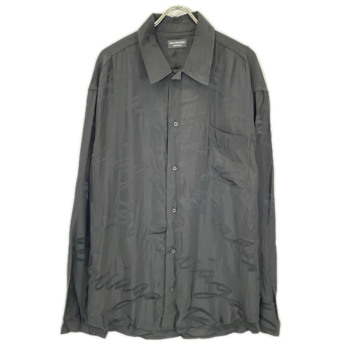 BALENCIAGA バレンシアガ 【HOMEWEAR】21年 681812 ブラック 長袖 総柄シャツ トップス