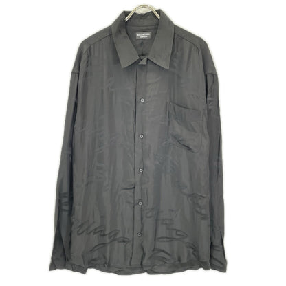 BALENCIAGA バレンシアガ 【HOMEWEAR】21年 681812 ブラック 長袖 総柄シャツ トップス