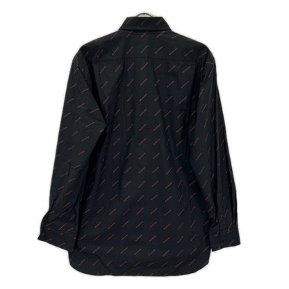 BALENCIAGA バレンシアガ 18年 534333 ブラック 長袖総柄シャツ トップス