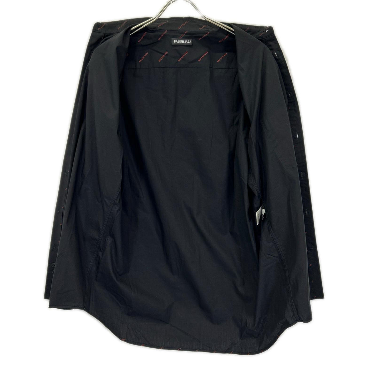 BALENCIAGA バレンシアガ 18年 534333 ブラック 長袖総柄シャツ トップス