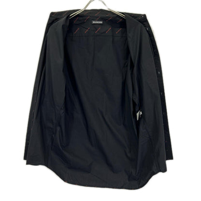 BALENCIAGA バレンシアガ 18年 534333 ブラック 長袖総柄シャツ トップス