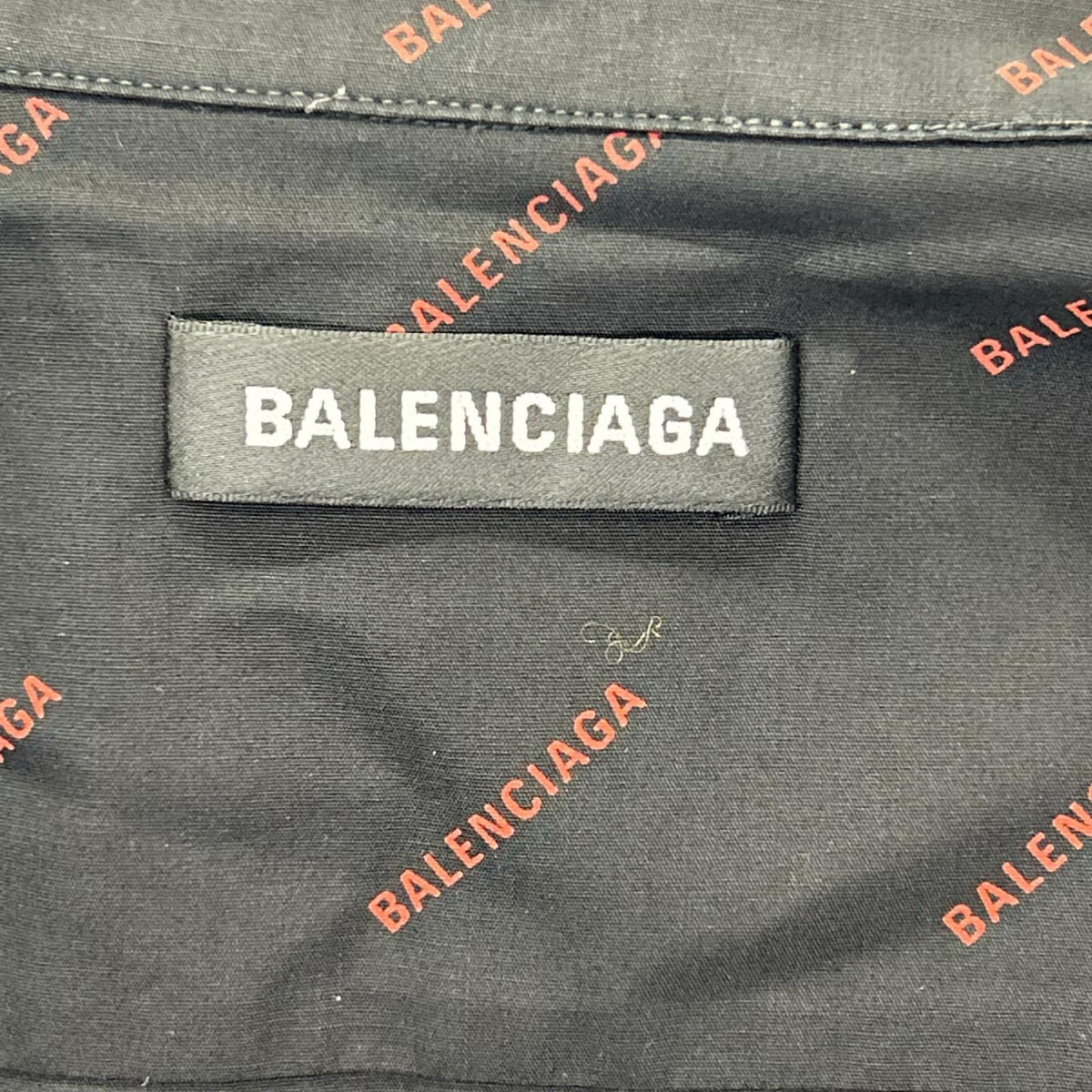BALENCIAGA バレンシアガ 18年 534333 ブラック 長袖総柄シャツ トップス