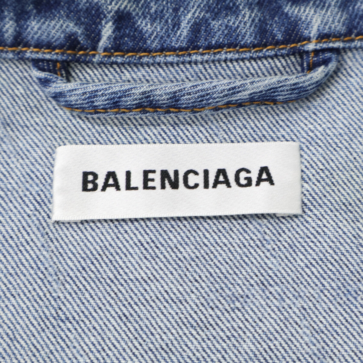 BALENCIAGA バレンシアガ 【美品/国内正規】625993 総ロゴ USED加工 オーバーサイズ デニムジャケット ジャケット