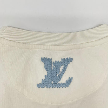 LOUIS VUITTON ルイヴィトン 26SS RM261MJ NPL HUY41W ホワイト エンブロイダリー シグネチャーTシャツ トップス
