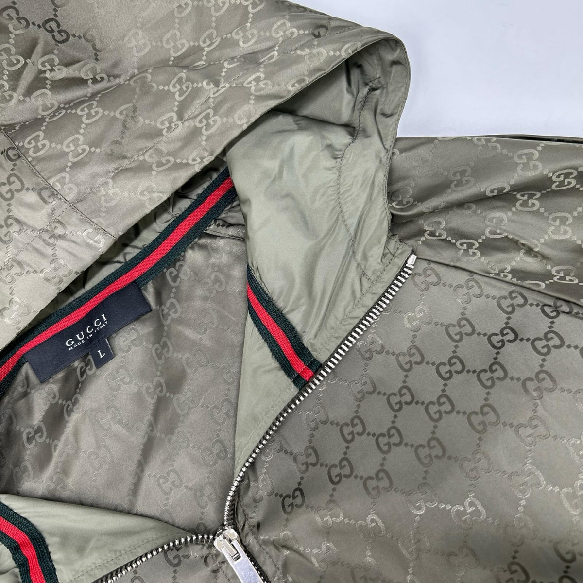 GUCCI グッチ 259342 カーキ グリーン GG ナイロンジャケット ジャケット