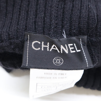 CHANEL シャネル 【国内正規】99A P13864V00681 ココマーク カシミヤ混 リブニット タートルネック ノースリーブロング ワンピース