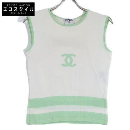 CHANEL シャネル 【国内正規】00S P15734V00761 ココマーク コットン ノースリーブ ニットセーター トップス