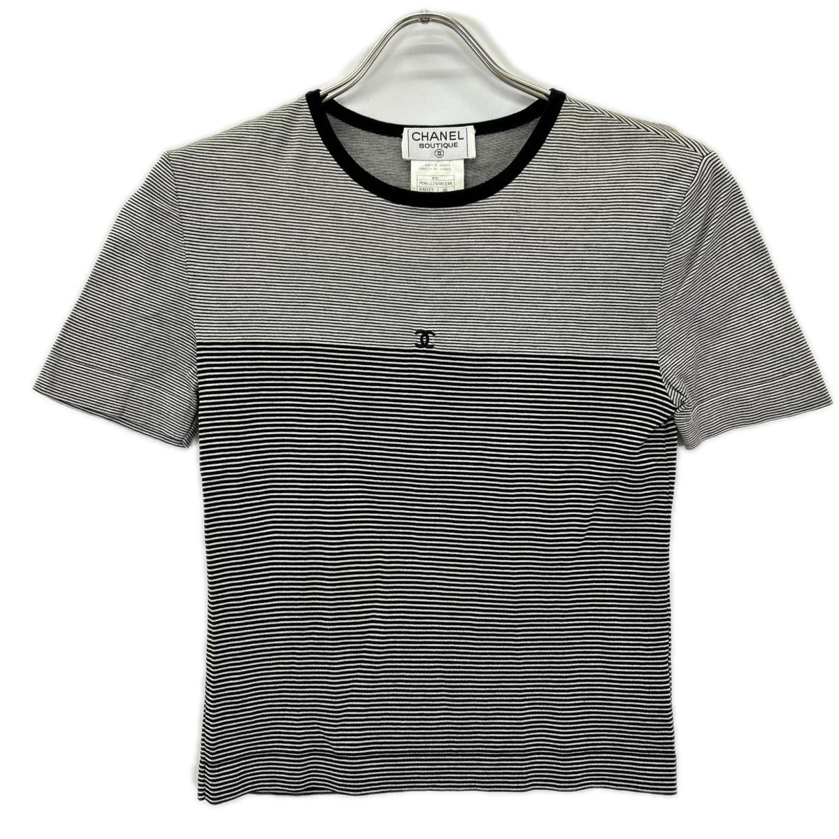 CHANEL シャネル 97C P08622V00338 ココマーク ボーダー 半袖Tシャツ トップス