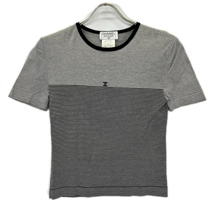 CHANEL シャネル 97C P08622V00338 ココマーク ボーダー 半袖Tシャツ トップス