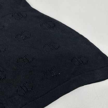 CHANEL シャネル 98P P10657V00452 ブラック 透かし編み ココマーク シルクニットカットソー Tシャツ トップス