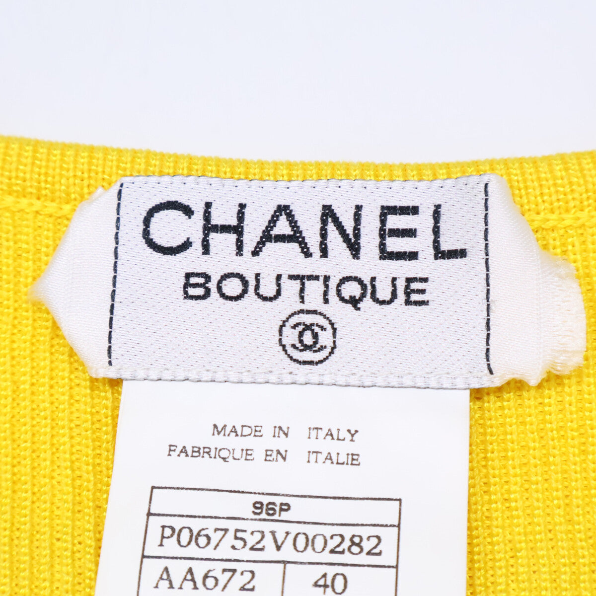 CHANEL シャネル 【国内正規】96P P06752V00282 ココマーク刺繍 半袖ニットセーター トップス