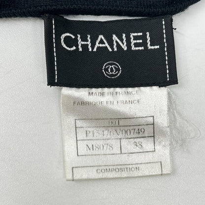 CHANEL シャネル 00T P15476V00749 ブラック×総柄 長袖ニットトップ 薄手セーター トップス