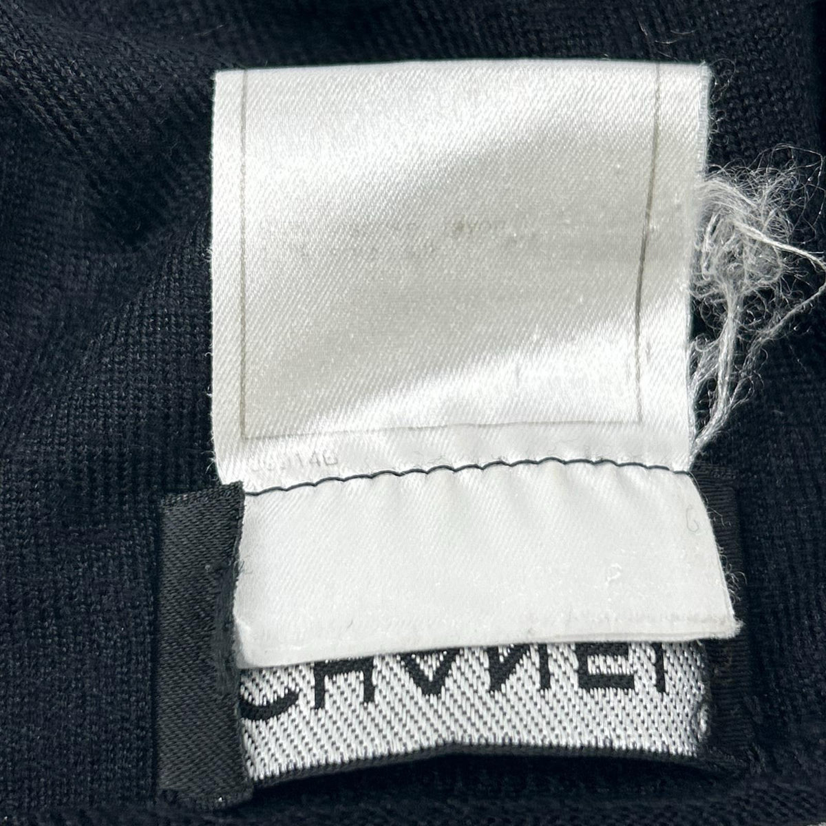 CHANEL シャネル 00T P15476V00749 ブラック×総柄 長袖ニットトップ 薄手セーター トップス