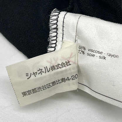 CHANEL シャネル 00T P15476V00749 ブラック×総柄 長袖ニットトップ 薄手セーター トップス