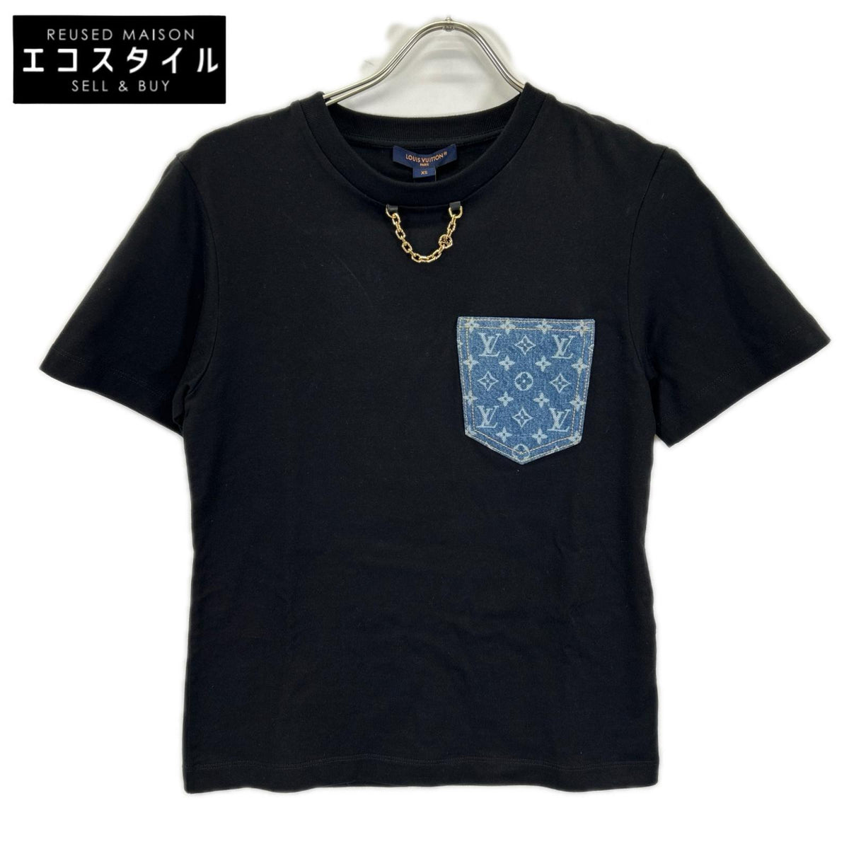 LOUIS VUITTON ルイヴィトン 1AHURS RW252WW API FTTI02 ブラック モノグラム ポケットTシャツ トップス