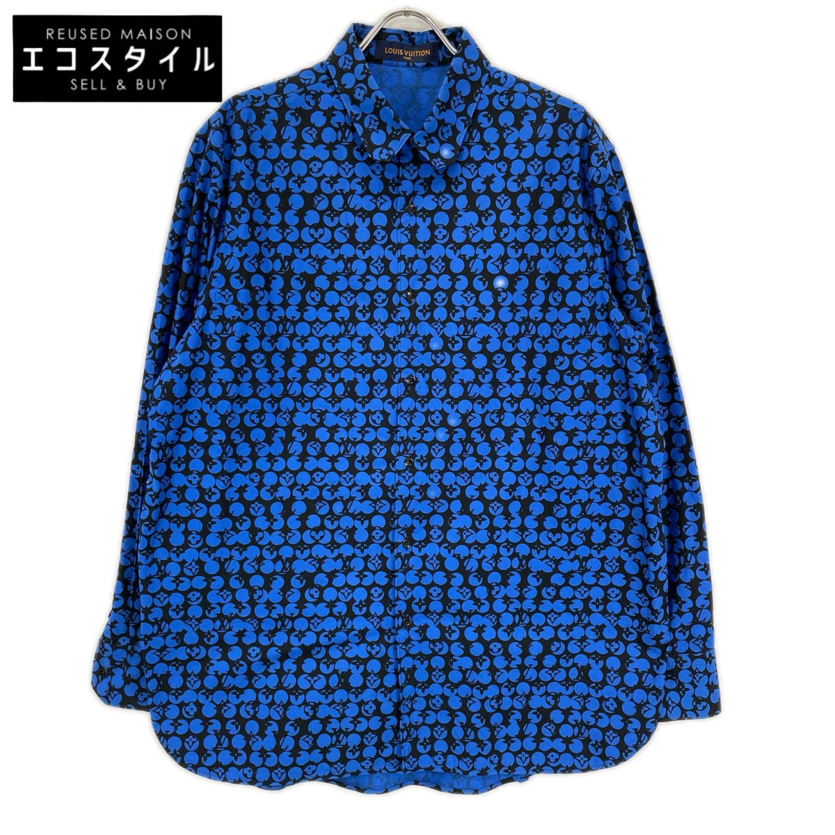 LOUIS VUITTON ルイヴィトン RM192M ORS HHS20W ブルー パーフォレーテッド モノグラムパターン DNA シャツ トップス