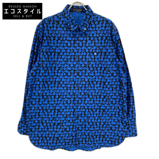 LOUIS VUITTON ルイヴィトン RM192M ORS HHS20W ブルー パーフォレーテッド モノグラムパターン DNA シャツ トップス