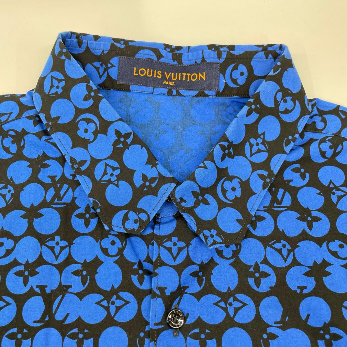 LOUIS VUITTON ルイヴィトン RM192M ORS HHS20W ブルー パーフォレーテッド モノグラムパターン DNA シャツ トップス